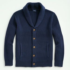 Brooks Brothers Ribbed Cotton Shaw Collar Cardigan Sweater XL
